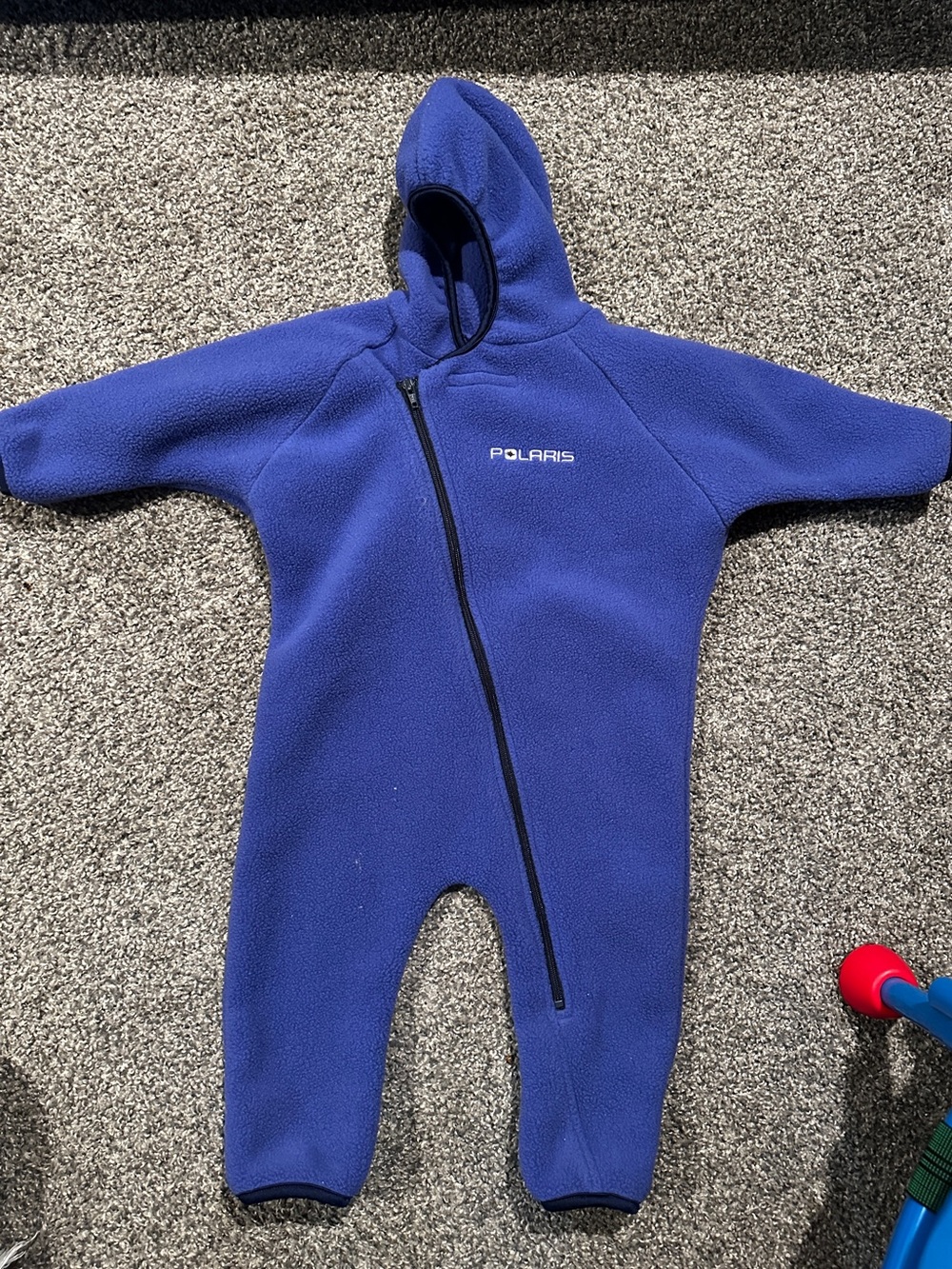 Kids DarkBlue/purpleFleece One-Piece Hooded Suit